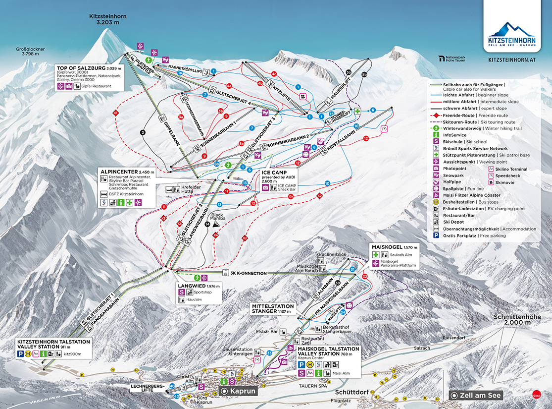 Pistenplan Kitzsteinhorn-Kaprun