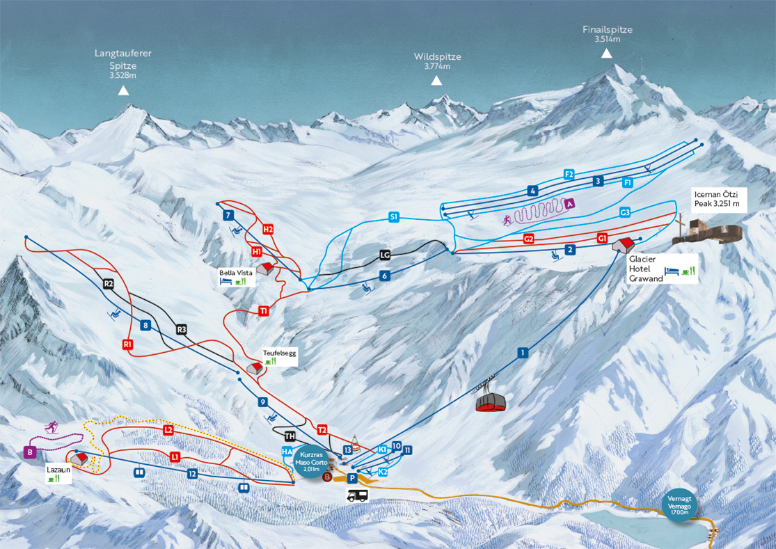 Pistenplan Schnalstaler Gletscher