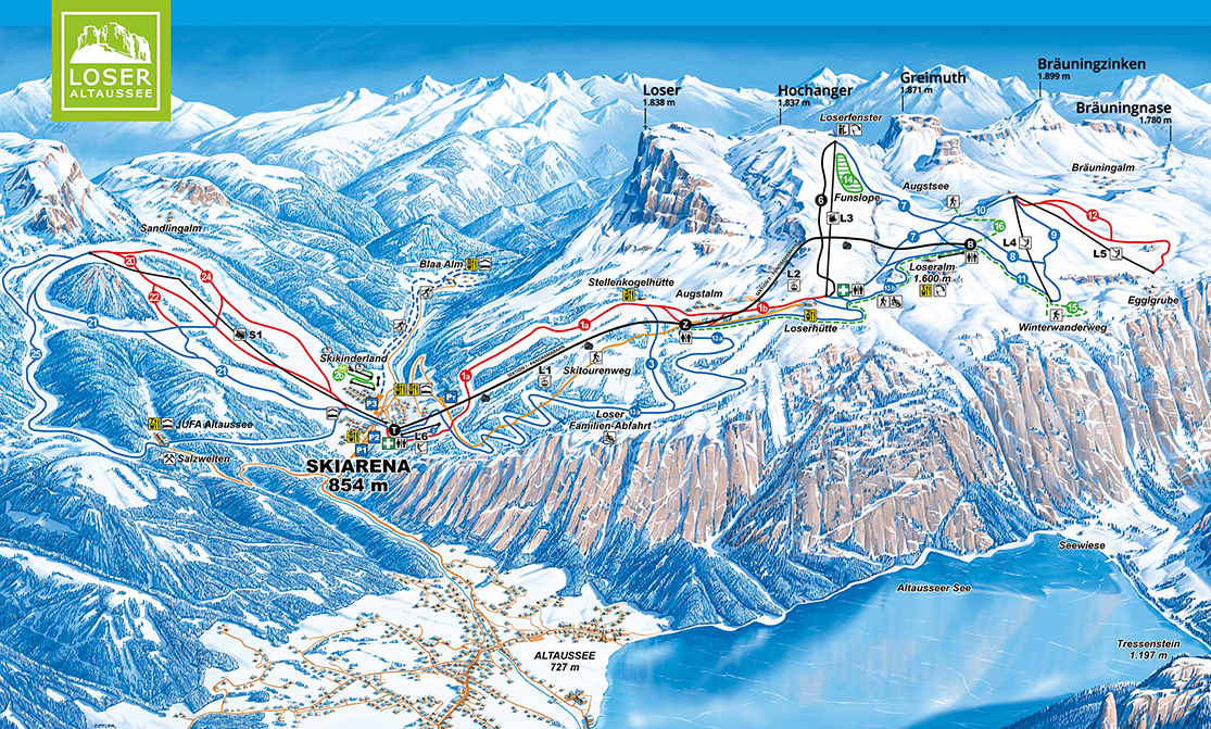 Pistenplan Loser Altaussee