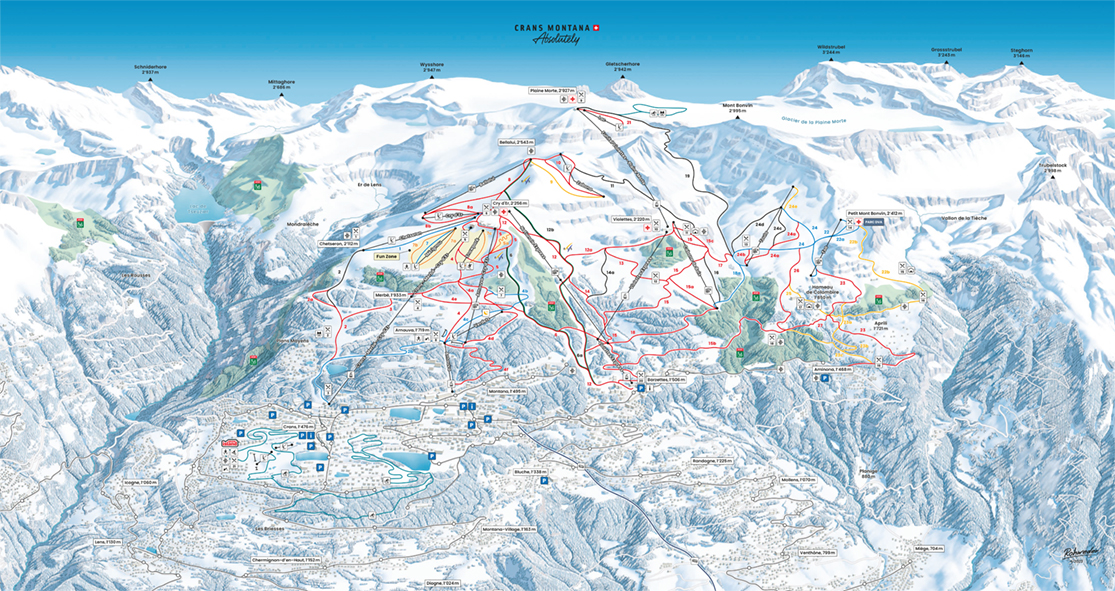 Pistenplan Crans-Montana